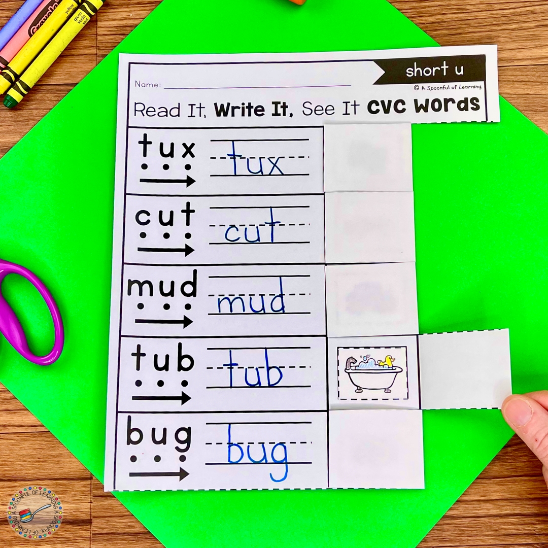 Kindergarten Word Reading Fluency Activity - A Spoonful of Learning