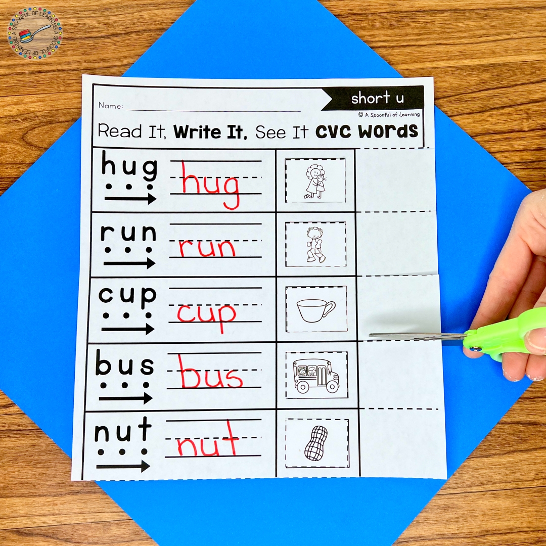 Kindergarten Word Reading Fluency Activity - A Spoonful of Learning