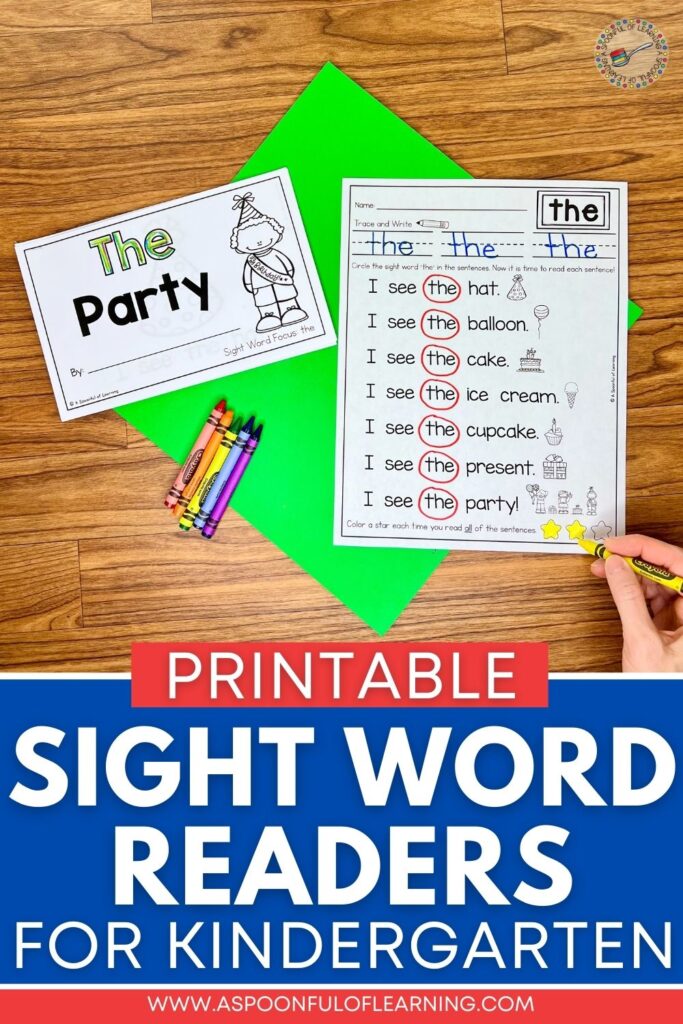 Printable Sight Word Readers for Kindergarten
