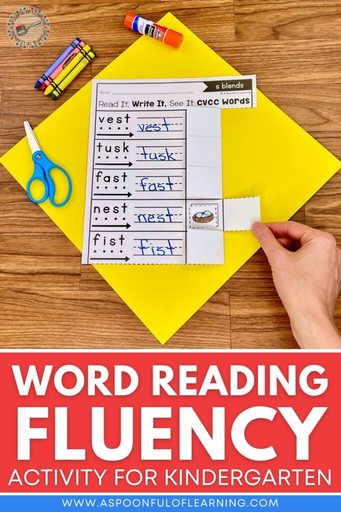 Word Reading Fluency Activity for Kindergarten