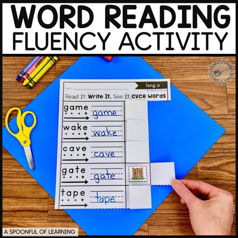 Word reading fluency activity