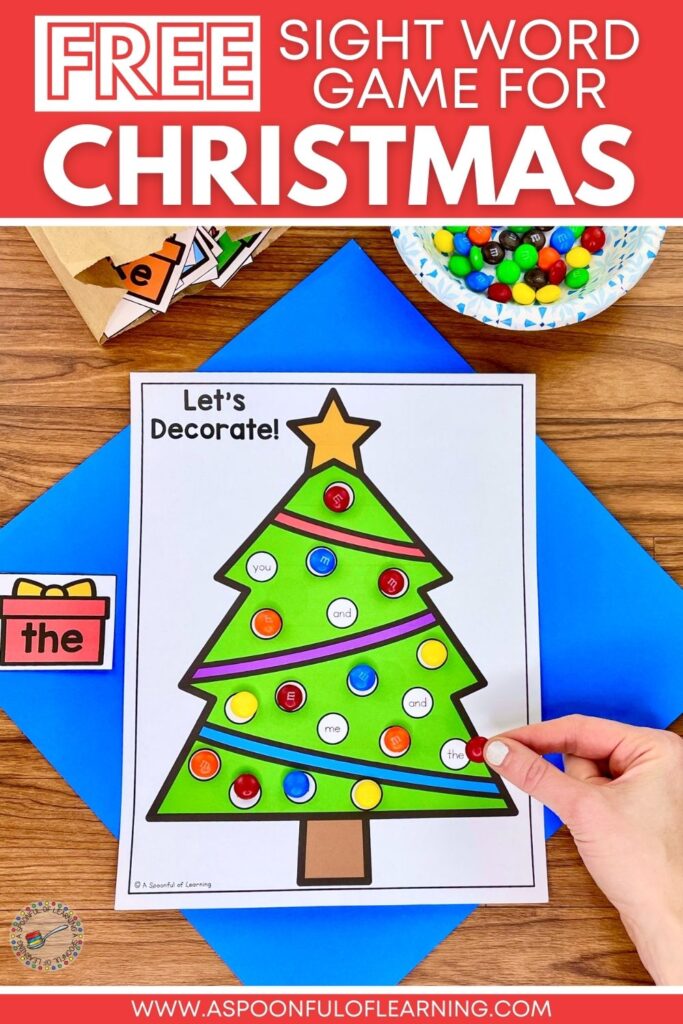 Free Sight Word Game for Christmas
