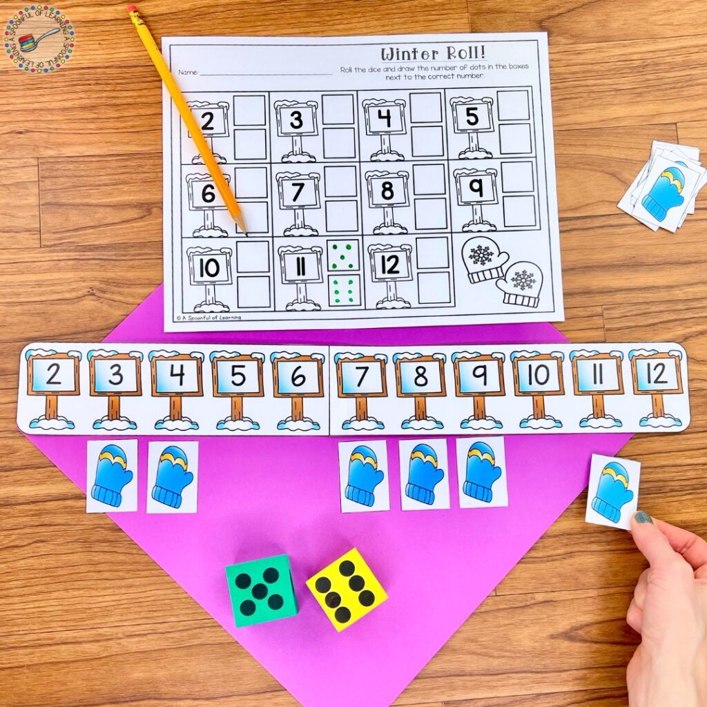 A mitten-shaped number line game