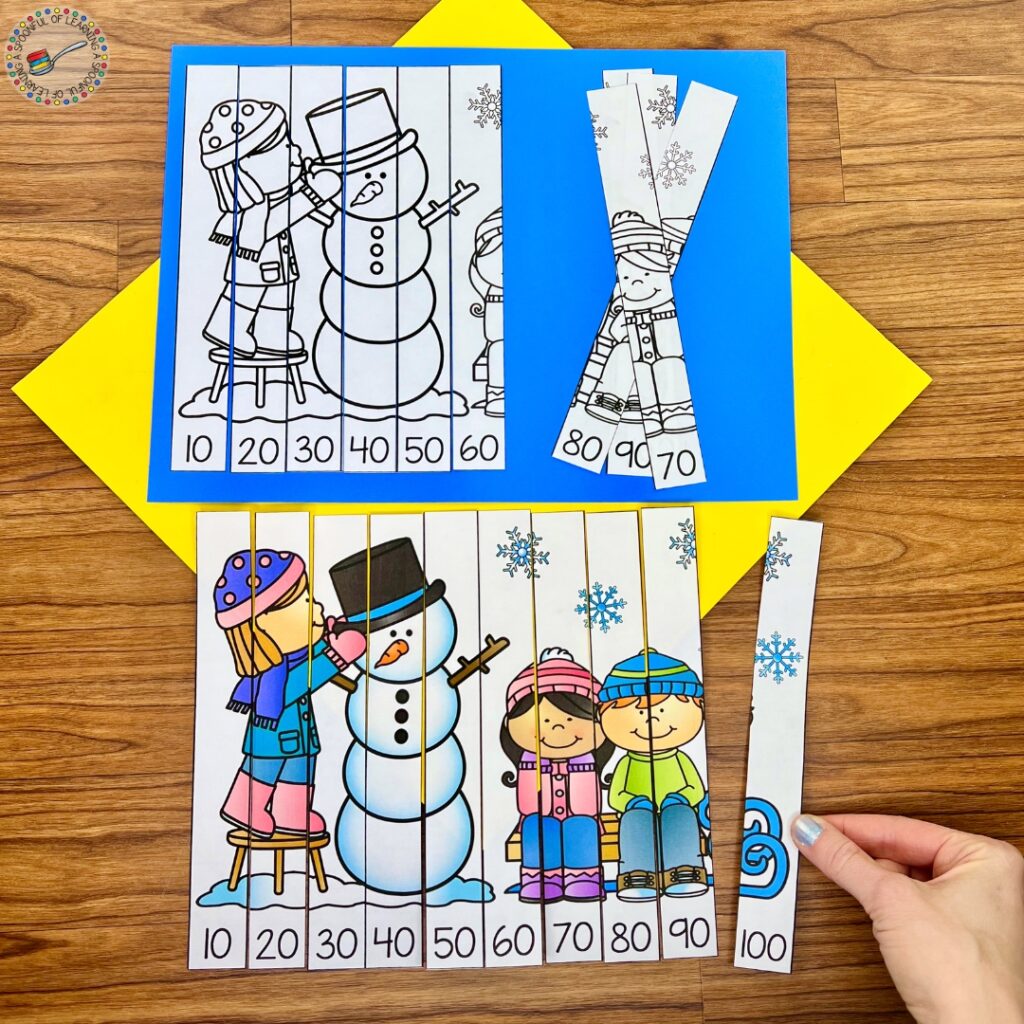 Winter counting by ten puzzle activity