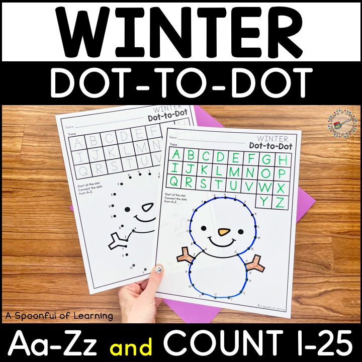 Winter Dot-to-Dot - Aa to Zz and Count 1-25