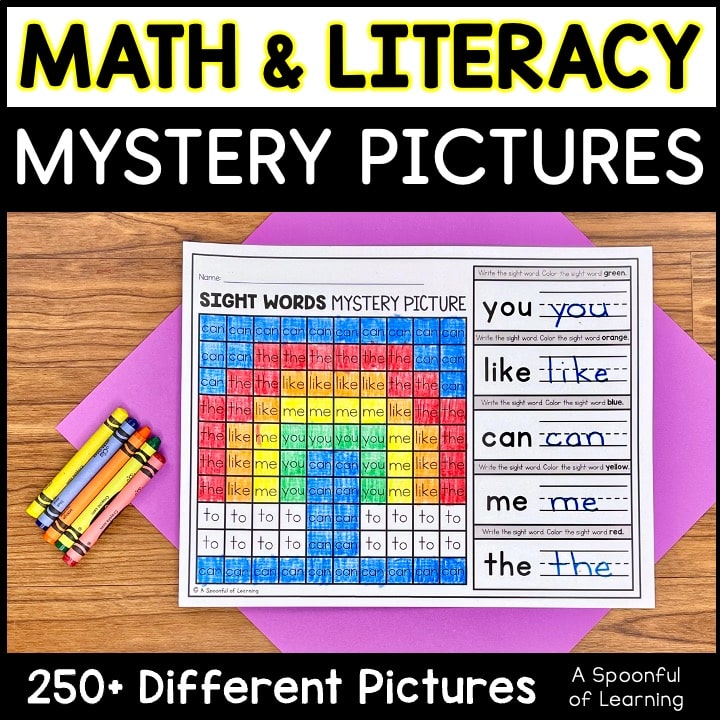 Math and Literacy Mystery Pictures - 250+ Different Pictures