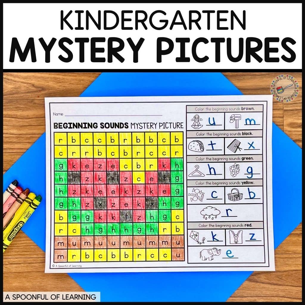 10 Ways to Use Kindergarten Mystery Pictures - A Spoonful of Learning