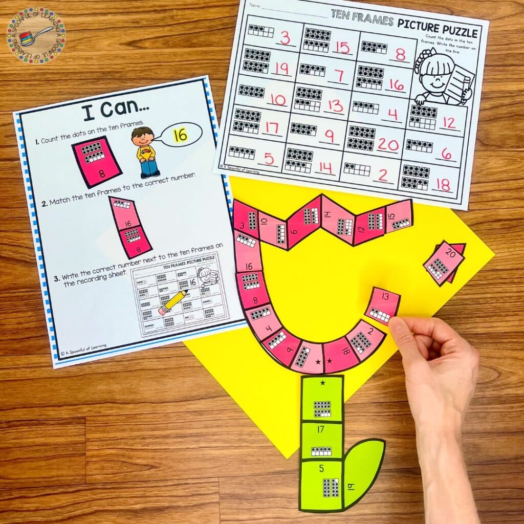 Tulip shaped puzzle with recording sheet and instruction sheet