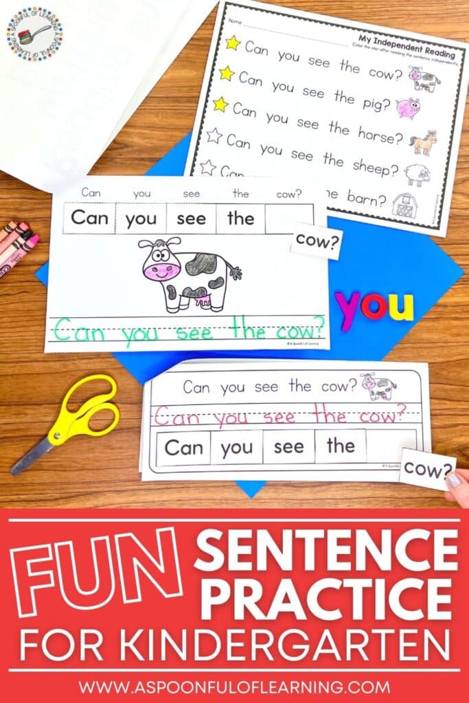 Fun Sentence Practice for Kindergarten