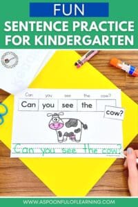 Fun Sentence Practice for Kindergarten - A Spoonful of Learning