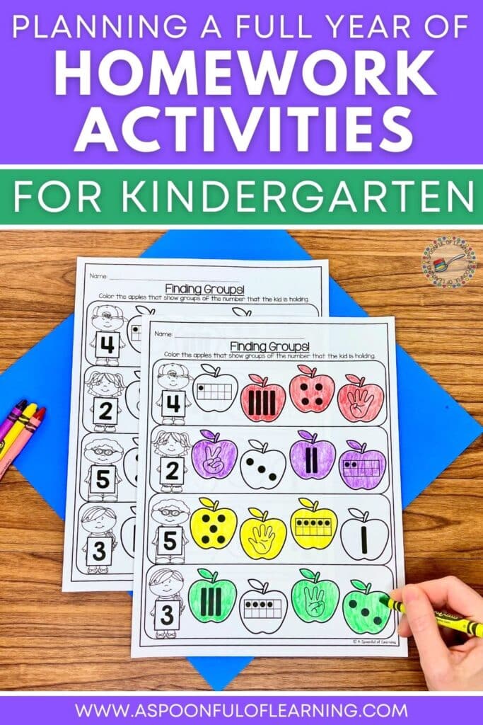 An Entire Year of Homework Activities for Kindergarten