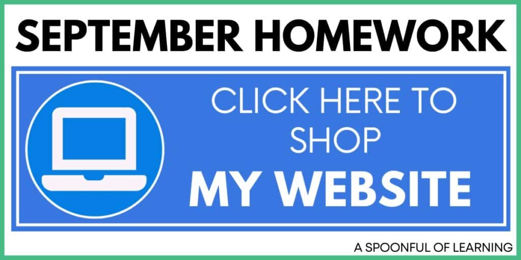 September Homework - Click Here to Shop My Website