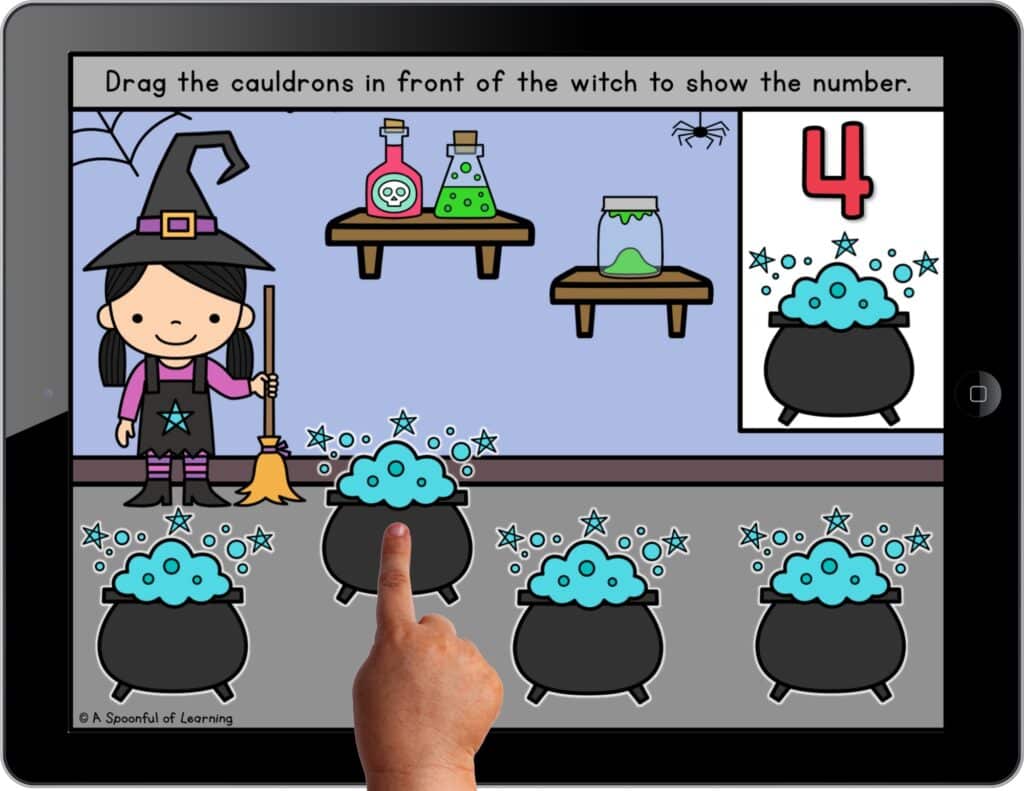 A witch theme counting activity