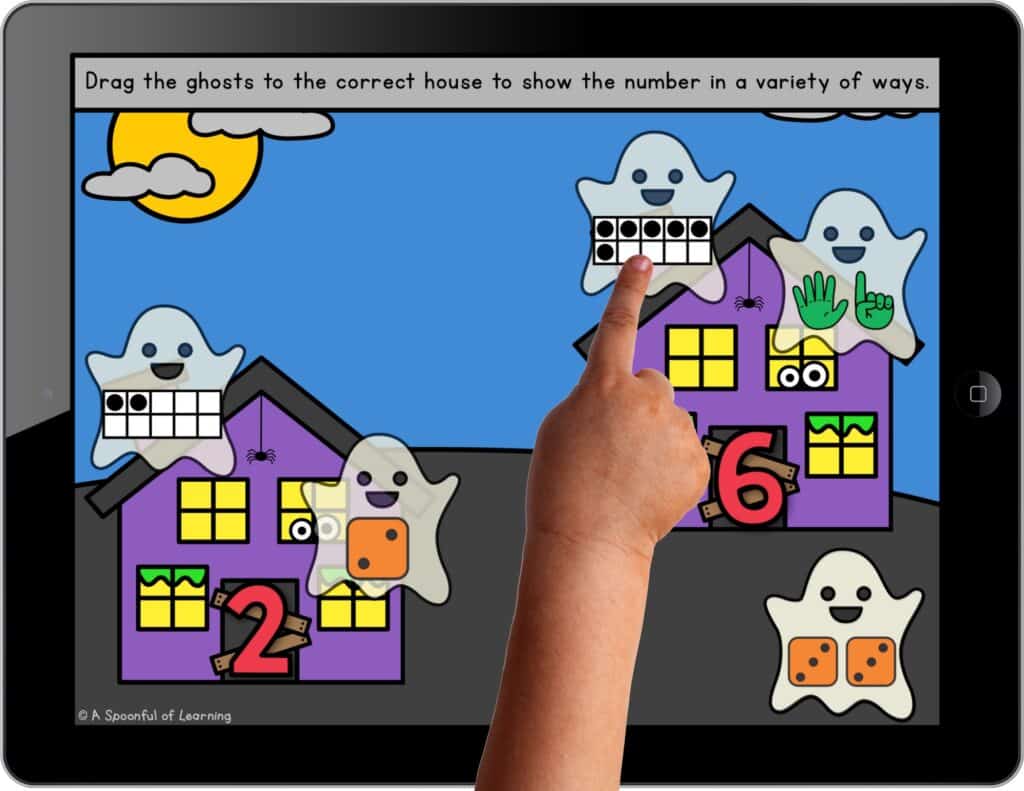 Haunted house theme number sense activity