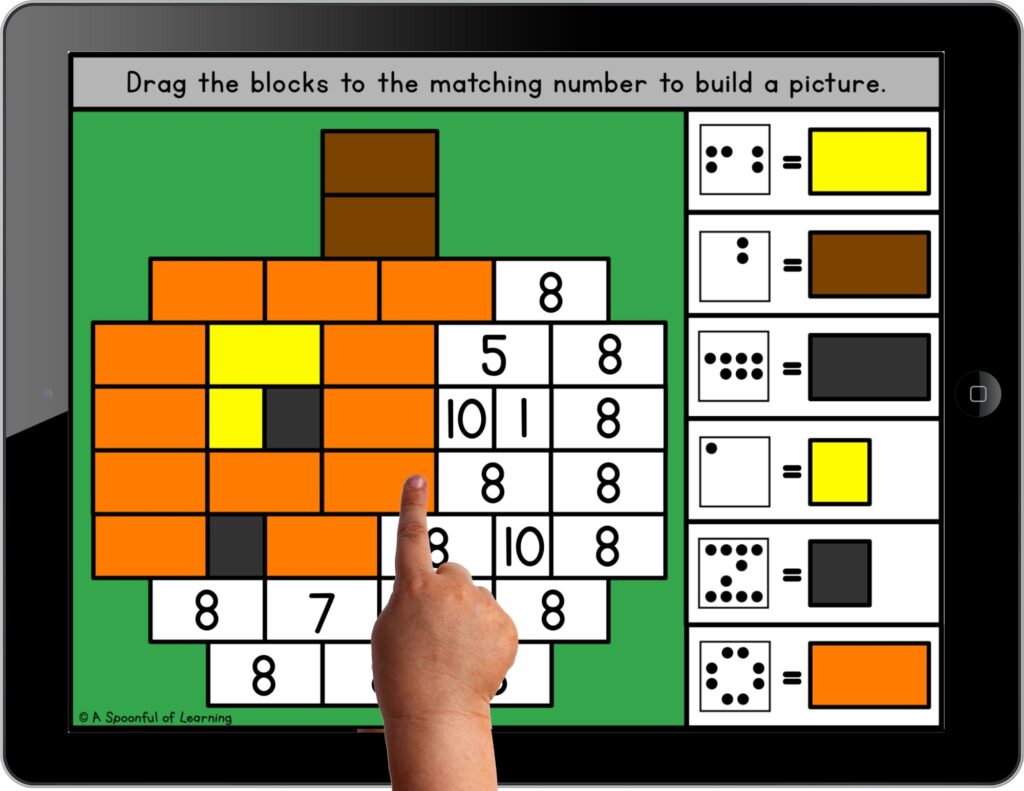 A jack-o-lantern theme color by code activity