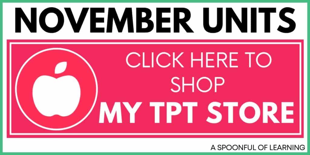 November Units - Click Here to Shop My TPT Store