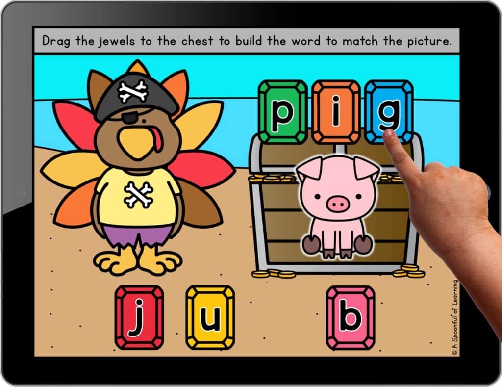 A pirate turkey themed digital activity