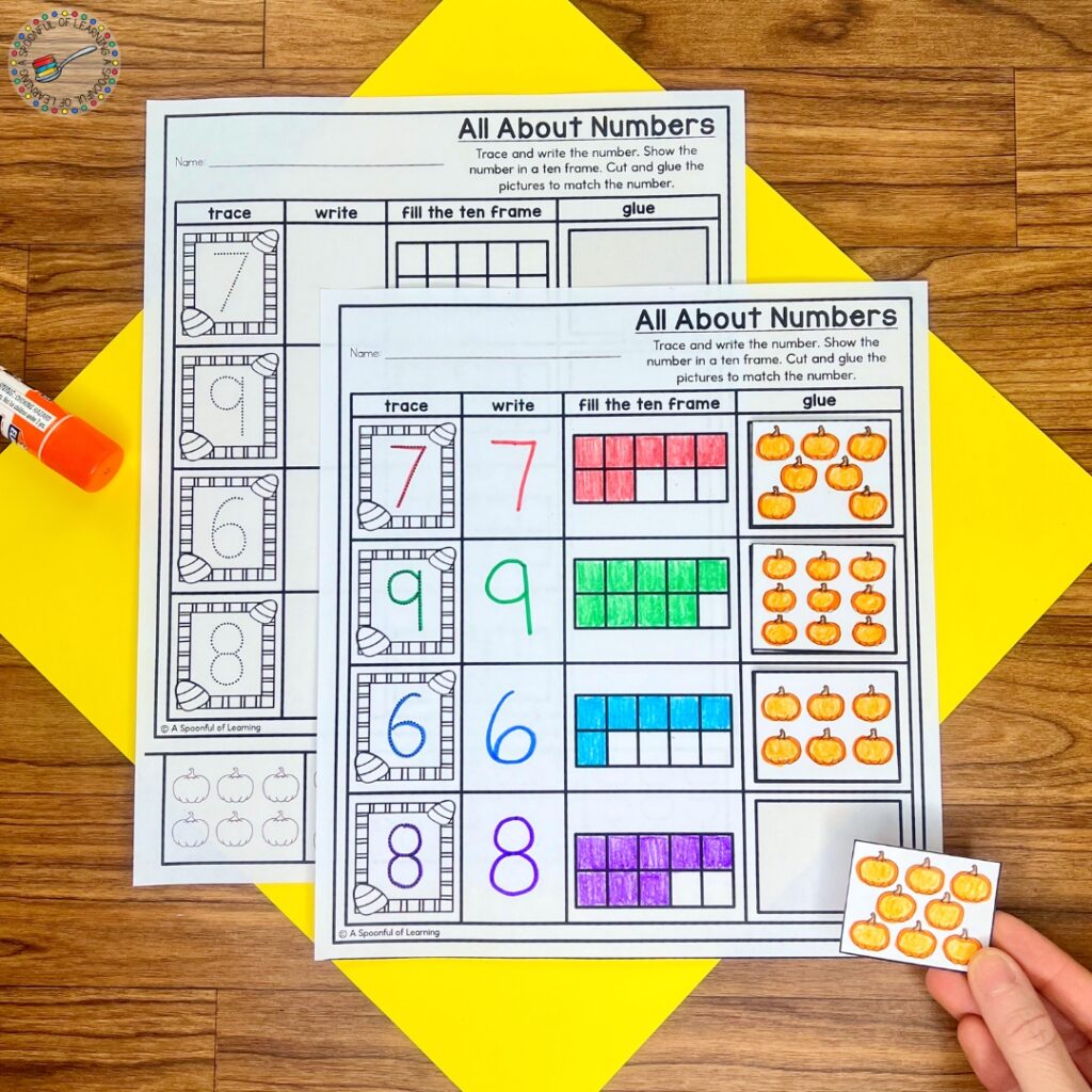 Pumpkin themed number sense activity