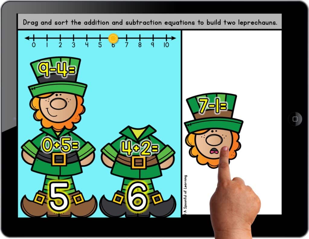 Build a leprechaun addition activity