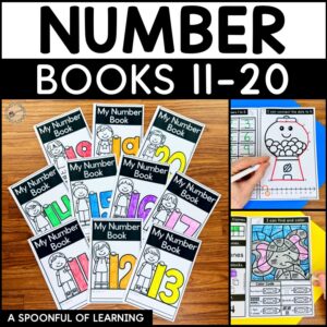 Teen Number Books Cover for Numbers 11 to 20.