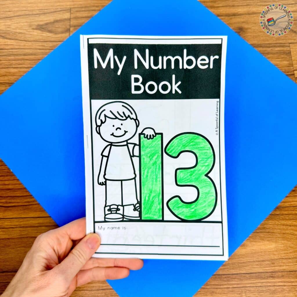 Cover of a teen number practice book for the number 13