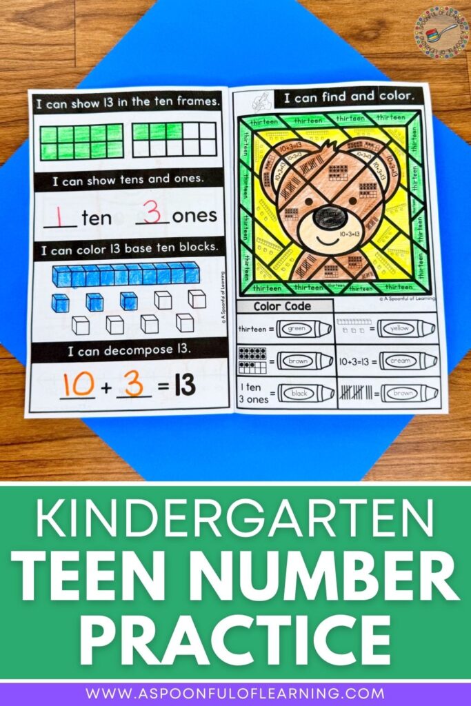 Kindergarten Teen Number Practice