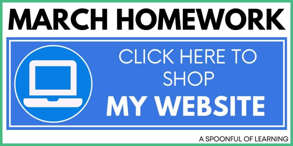 March Homework - Click Here to Shop My Website