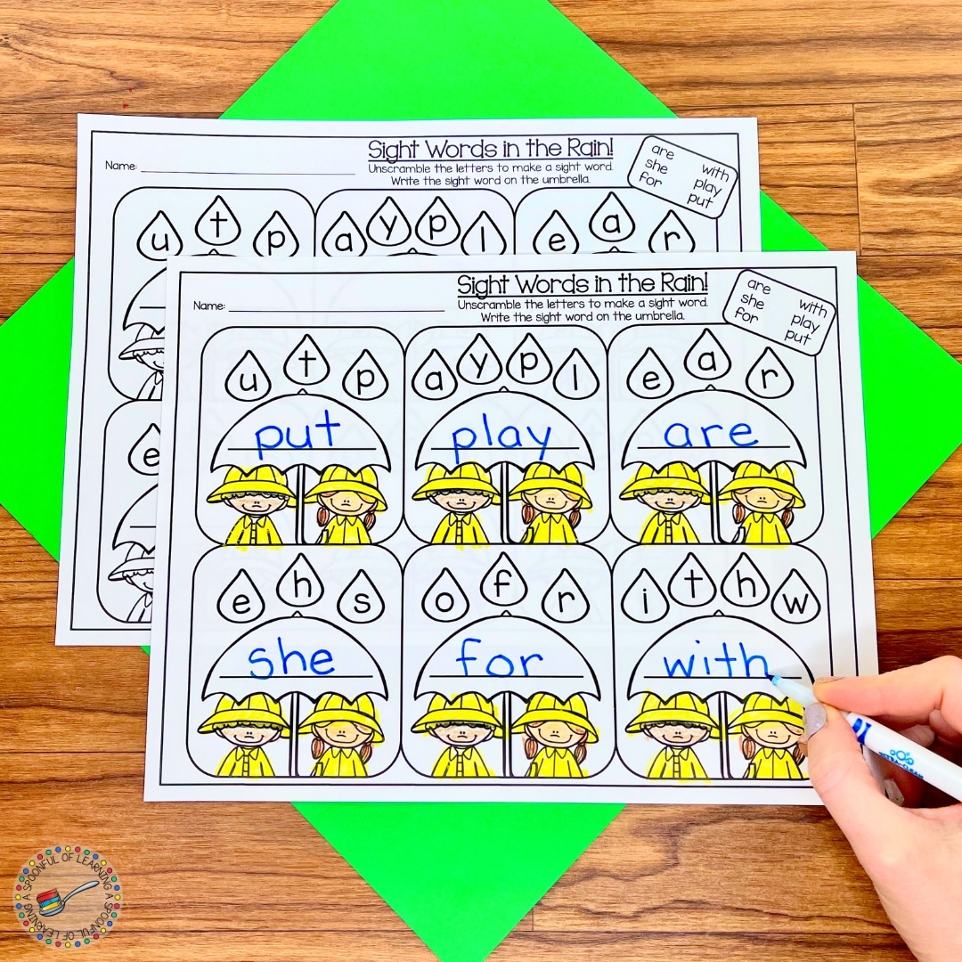 April Homework for Kindergarten - A Spoonful of Learning