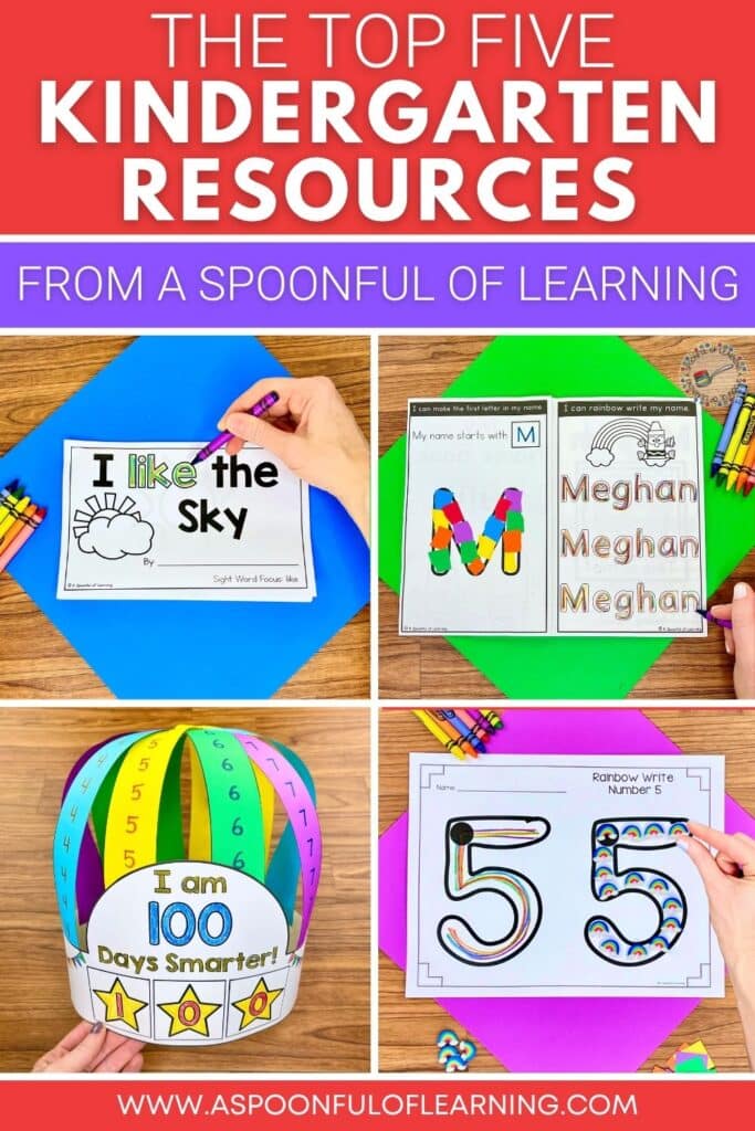 The Top Five Kindergarten Resources from A Spoonful of Learning