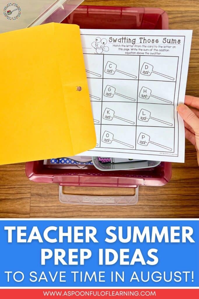 Teacher Summer Prep Ideas to Save Time in August!