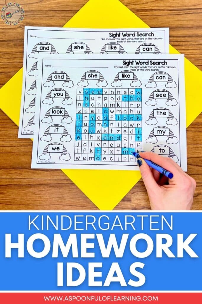 Kindergarten Homework Ideas