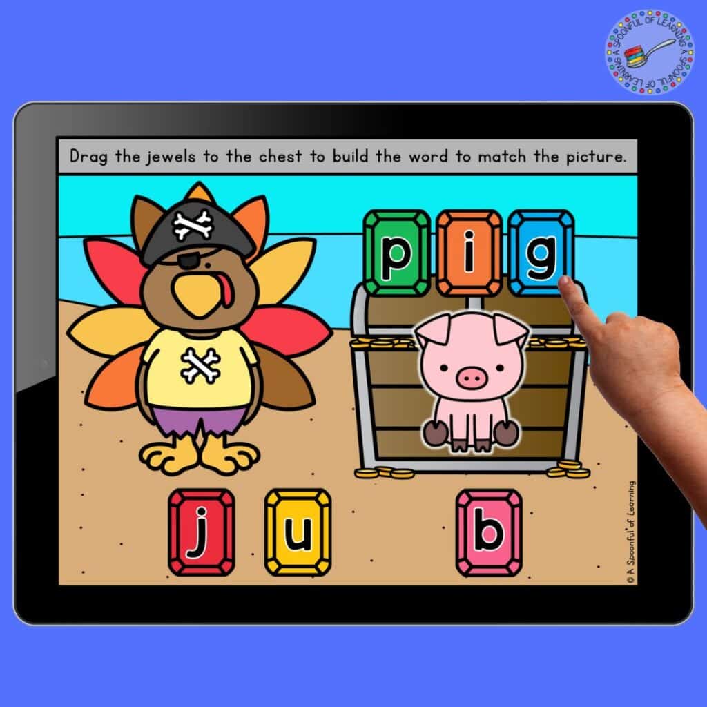 Spelling the word "pig"