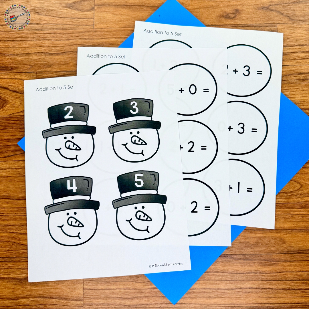 Snowman templates printed off on white paper