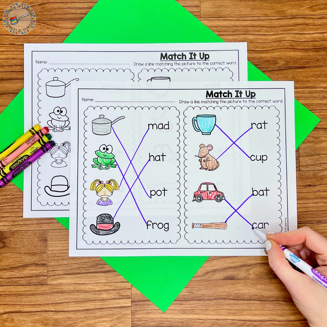 A CVC word matching activity