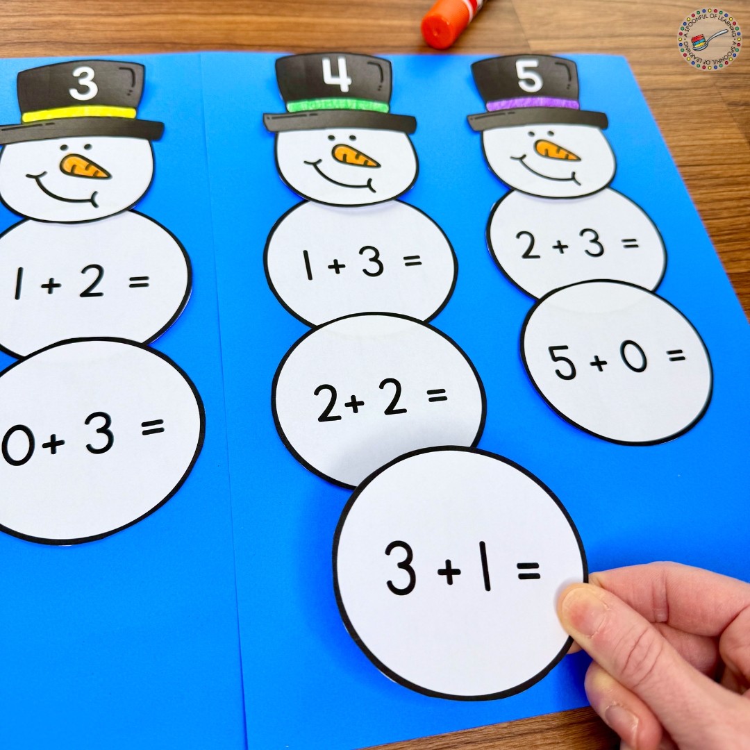 Adding a snowball to a snowman math sort