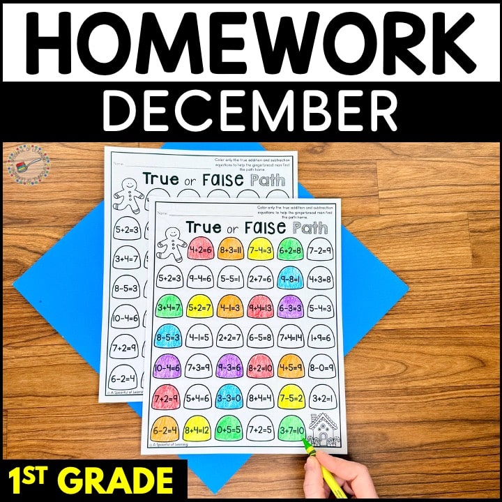 Homework - December, 1st Grade